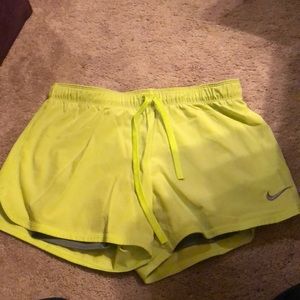 Nike Yellow and Gray Shorts with Spandex